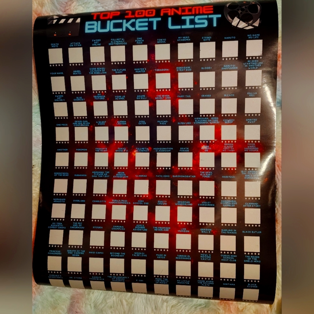 Anime Watch List Scratch Off Poster ✨